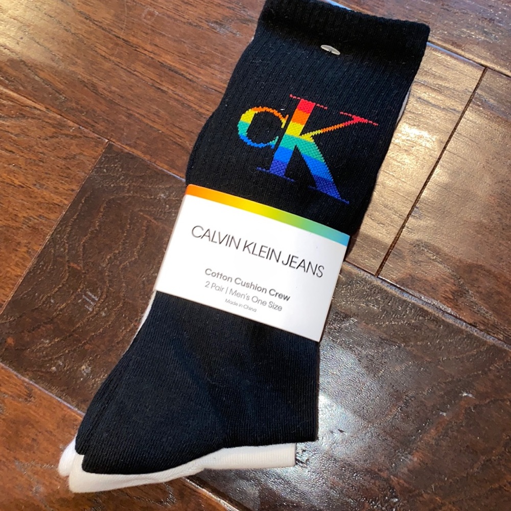 Calvin Klein men’s cotton cushion crew socks, 2 pair, one size (US 7-12), NWT